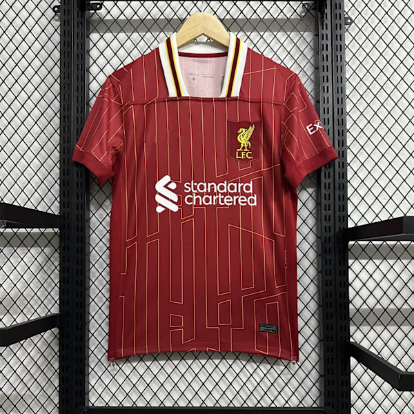 Påsketilbud! Liverpool FC fodboldtrøje i høj kvalitet, kortærmet, sæson 2425, hurtigtørrende, åndbart sportstøj til hjemmebane Home S