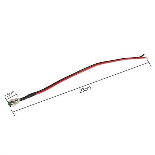8 mm grønne LED-lamper for panelmontering, 4-paknings kontrollampe Grön green