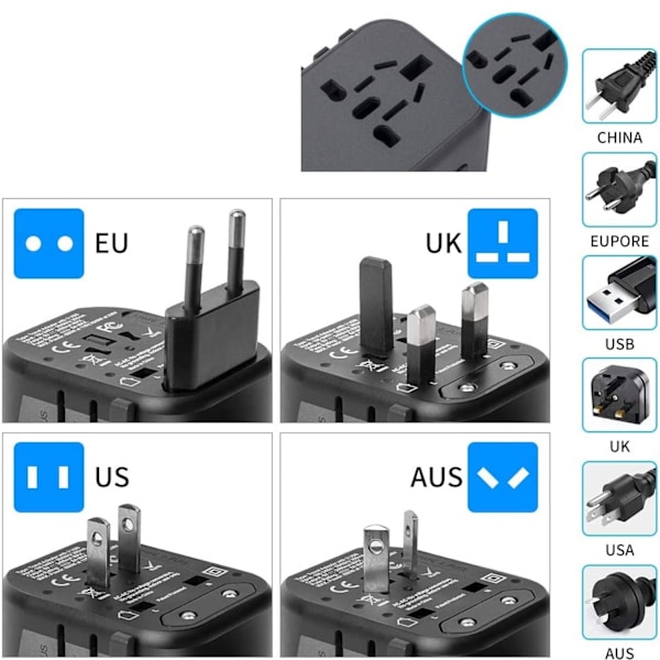 Reseadapter Reseadapter Reseplugg Universell 224 länder Reseadapter
