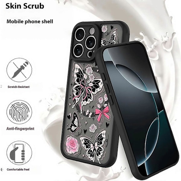 Case Compatible with iPhone 14 Pro Compatible with MagSafe Pattern Printed Design PC + TPU Phone Case Ink Flowers
