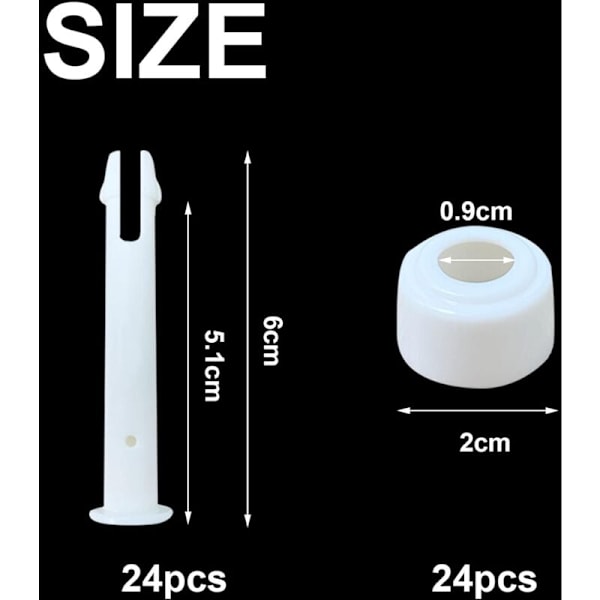 Högkvalitativa nya 24 st Pool Pins, Ersättningsstift, Plastpoolfogar, Plaststift, Poolfogar, Poolramstift, Poolfogstift (24 st)