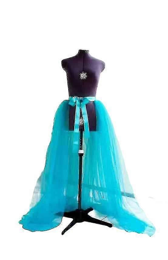 Dame Blonde Mesh Tyl Skørt-lingling} BLUE