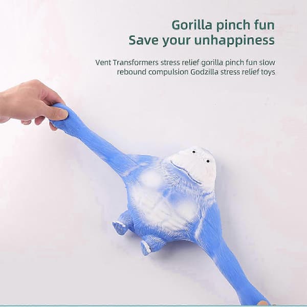Ny Simulering Gorilla Ape Elastisk Squish Antistress Klem Elastisk Ape Leke Brun Brown 15*12