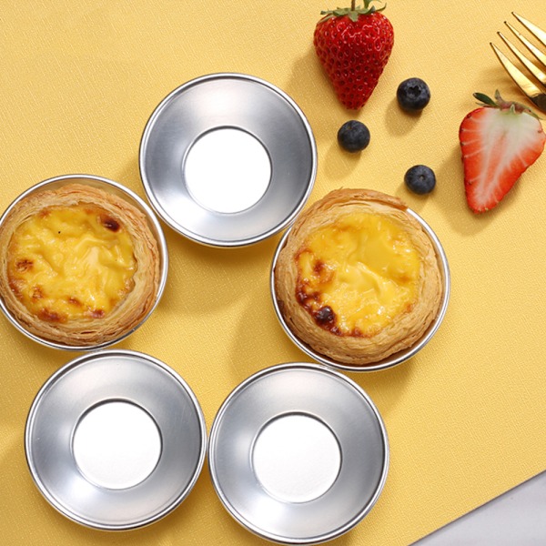 Högkvalitativa nya 10 st äggtarteformar Formar Plåtformar Aluminium Paj Muffin Kakform Co