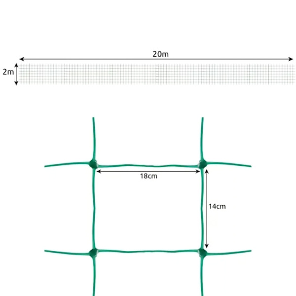 Højkvalitets nyt plantenet / Støttenet til planter - 2x20m 450