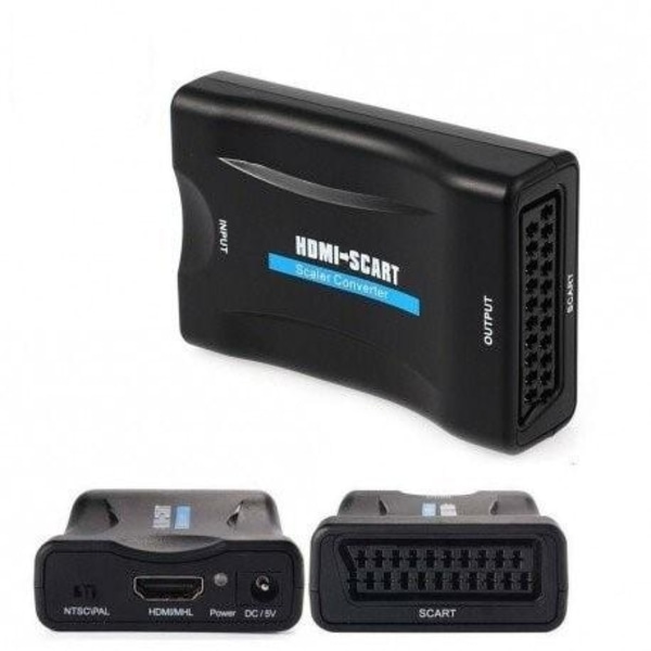 Højkvalitets ny HDMI til SCART konverter Black Svart