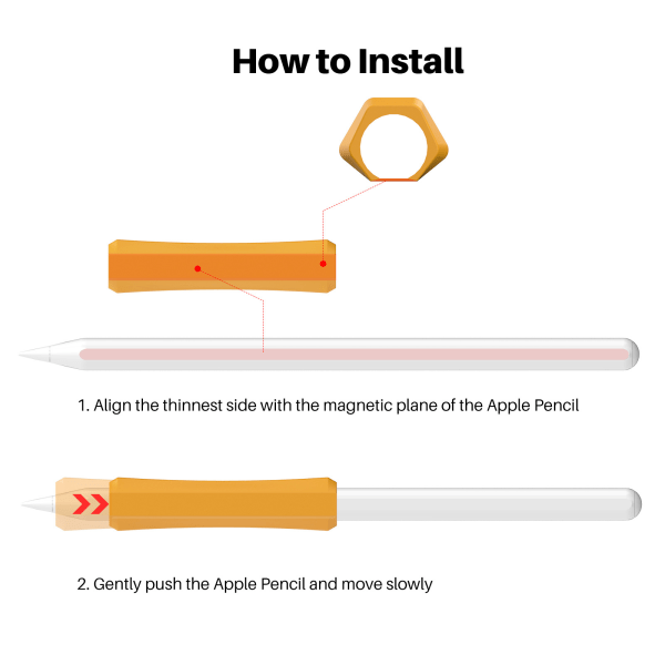 För Apple Pencil 3&2&1 (USB-C) Silikonpenngrepp Silikon skyddande hylsa Penngrepp