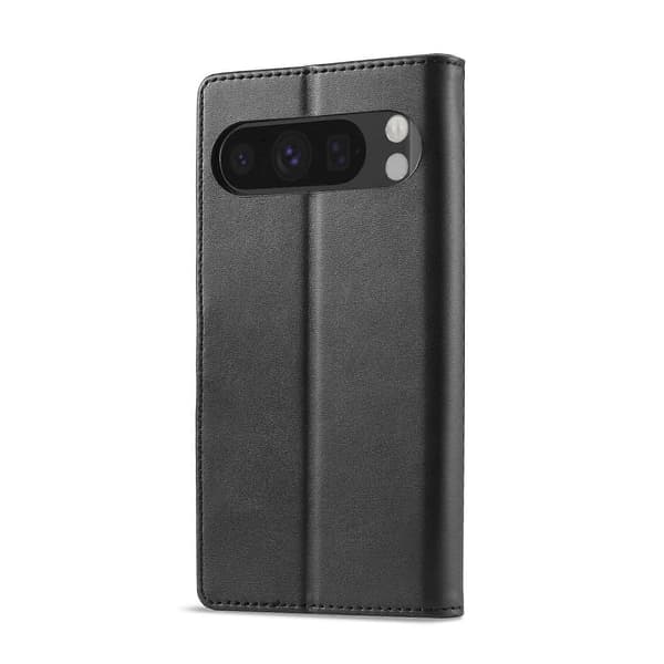 Kalvetekstur Flip Læder Telefonetui Sort Sort Black For Google Pixel 10 Pro XL