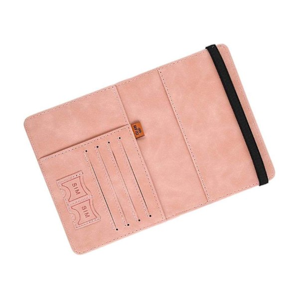 Passports Holder Document Organizer Case Travel Wallet Card Case Pink