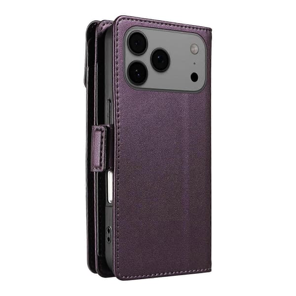 Multi Card Plånbok Läder Telefonfodral Kompatibelt med iPhone 17 Pro-lingling} Purple iPhone 17 Pro Max