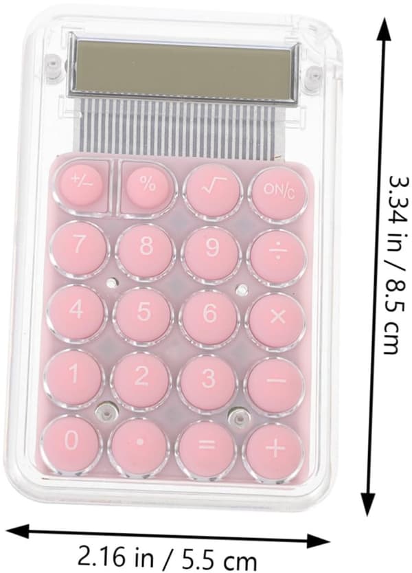 Mini håndholdt lommeregner, letvægtsdesign til studerende, pink