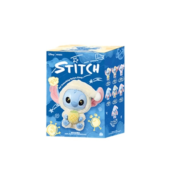 Laadukas uusi Stitch Must Eat a Bite -sarjan vinyylimuovinen Stitch-yllätyslaatikkonukke (satunnainen)