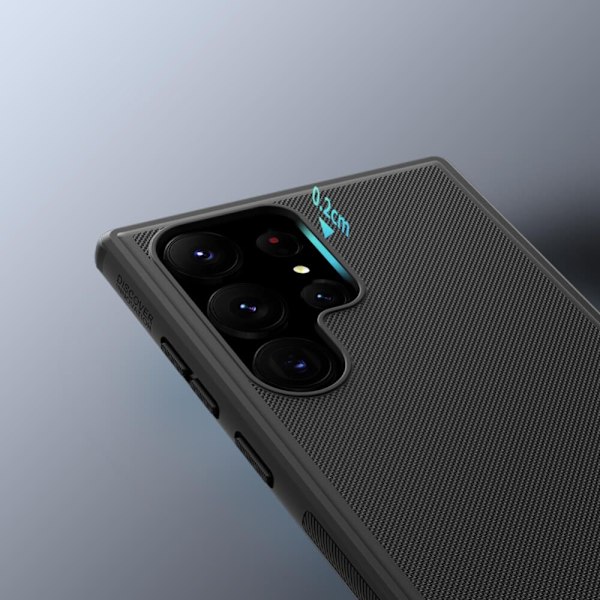 Laadukas uuden tyylin Samsung Galaxy S23 Ultra -kuori Frosted Shield Pro Musta 90