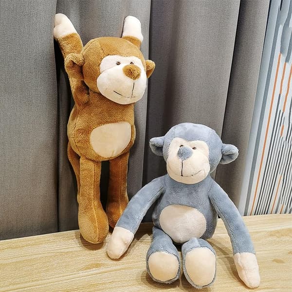 Two Sets of Cartoon Animal Curtains, Featuring a Long-Tailed Monkey Pattern, Suitable for Children.