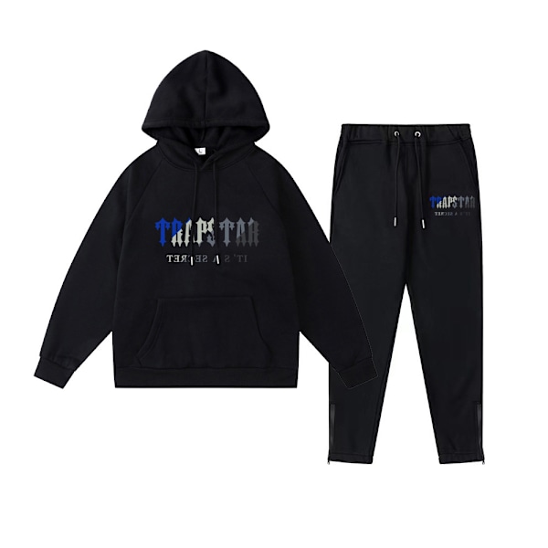 Særligt tilbud! Høj kvalitet ny Trapst Tigerhoved Print Hætteklædt Plys Sweatshirt Mode Gradient Bogstav Casual Sports Sæt Print 07- Sort Print 07- Black L