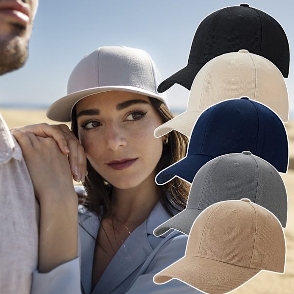 Stylish Solid Color Baseball Cap - in Many Colors! White Vit 80