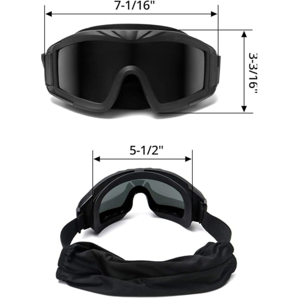 Protection set outdoor sports military airsoft tactical goggles with 3 interchangeable lenses