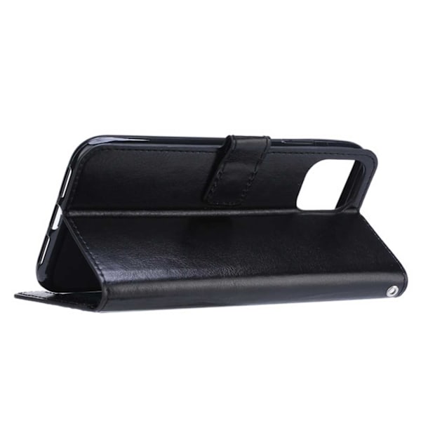 Højkvalitets ny stil iPhone 13 Pro Max Wallet Case Sort Læder Etui sort black