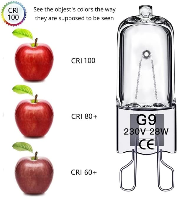 G9 halogenlampe 28W, 230V, 10 stk