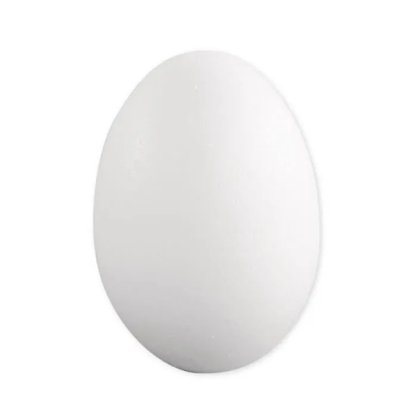 Isopor-egg, full, høyde 8 cm Vit