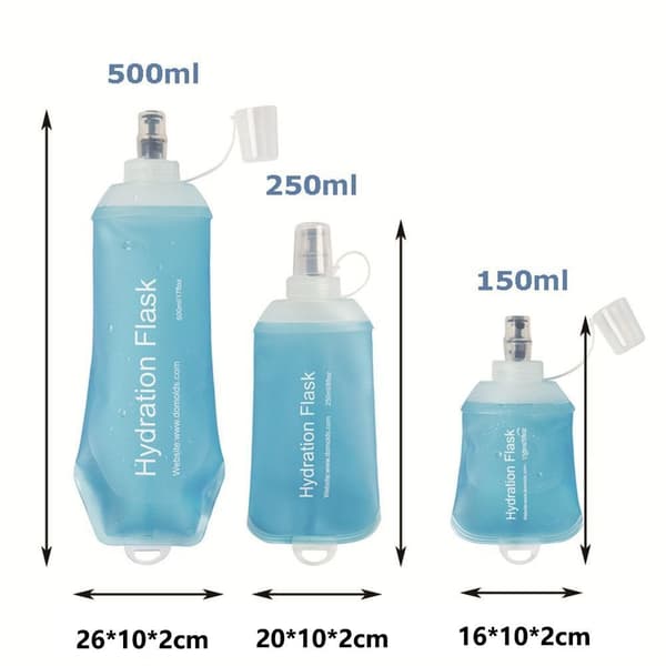 Ny Foldbar Vandflaske Sammenklappelig Blød Flaske 500ML 500ML