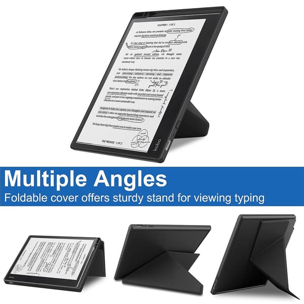 Smart tablet-etui i læder, kompatibelt med Kobo Elipsa 2E Black