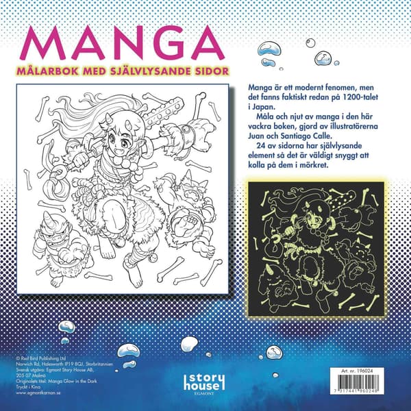 Manga Malebok med Selvlysende Sider multifärg multicolor