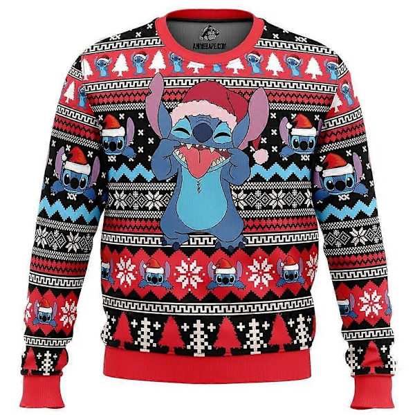 Ny Herr 3D Digital Heltäckande Tryckt Rundhalsad Tröja Mode Tryckt Pullover Långärmad Jacka 2 S