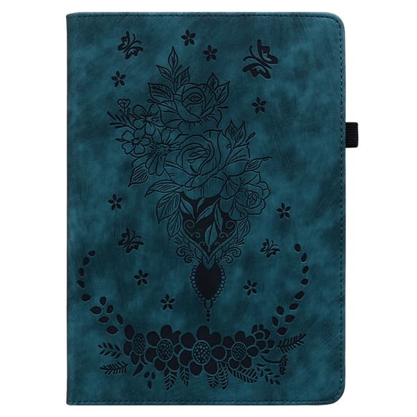 Rose-Embossed Protective Case Compatible with Samsung Galaxy Tab A11+ - Blue Blå blue