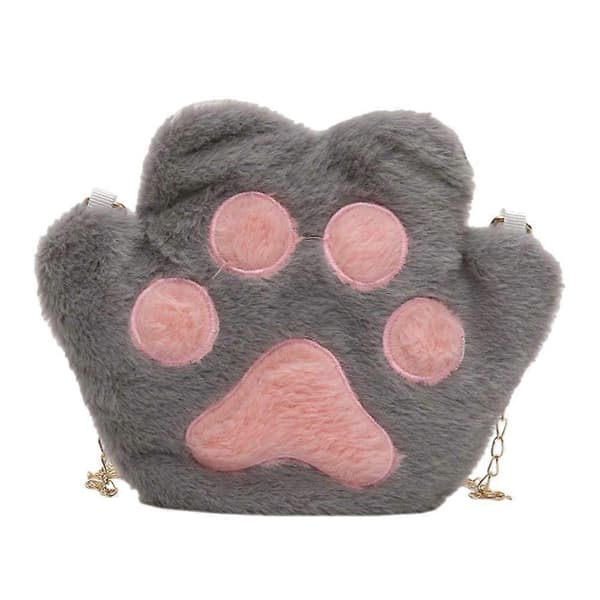 Stuffed Animal Purse Tecknad Kloformad Datumförvaring Grå Plysch 1 st