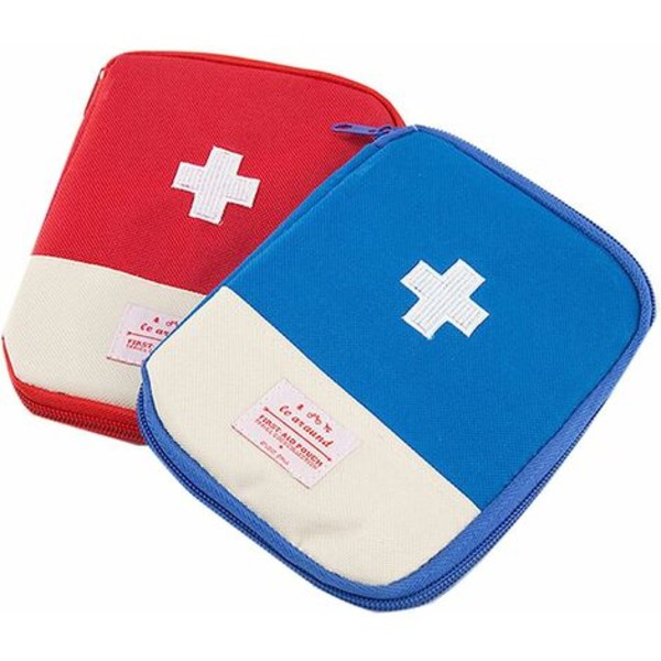 Mini First Aid Kit Tom Mini Medicin förvaringsväska Bärbar medicinsk resväska Piller Läkemedelspaket Behållare för vandring, utomhus, cykelresor