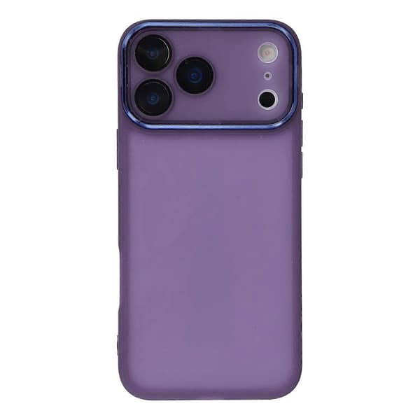 Compatible with iPhone 17 Pro Max Case Electroplated Camera Frame TPU Phone Cover Transparent Transparent Purple