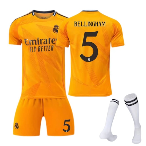 Pääsiäistarjoukset! Laadukas 24-25 Real Madrid pelipaita 5 Bellingham 9 Mbappe lasten ja aikuisten setti - jalkapallopaita - nro 5 sukkien kanssa XXL(185-190cm)