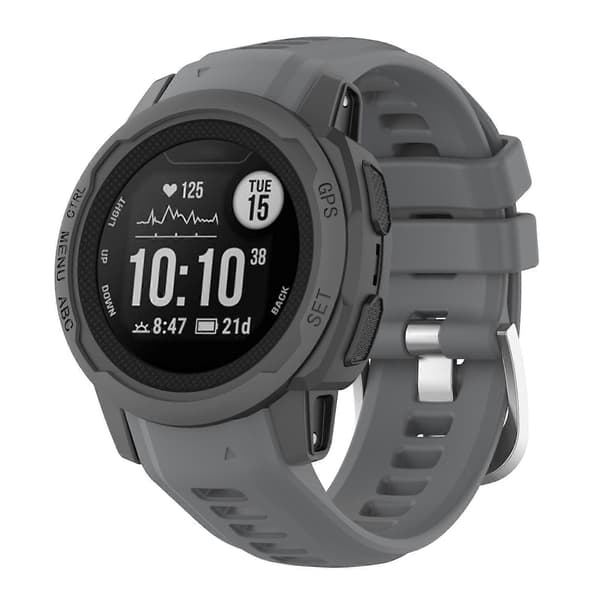 Silikoninen kellon ranneke Garmin Instinct 2S -lingling -kellolle Grey
