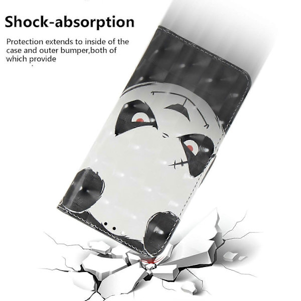 Compatible with iPhone 17 Pro Case Pattern Print Leather Wallet Phone Case with Wrist Strap Multicolo Multicolor Angry Panda