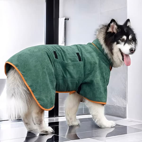 Dog Bath Towel Robe – Absorbent Microfiber Bathrobe for Dogs | Warm & Quick Drying 7-14 kg husdjur