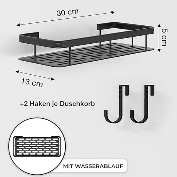 Duschhylla duschkorg badhylla badhylla förvaring utan borrning