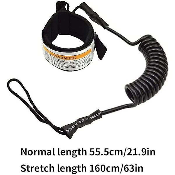 Surfboard Leash Surf Benrem Coiled Paddle Board Rep Mjuk Elastisk Surfing Leash För Surfboardblå1st)