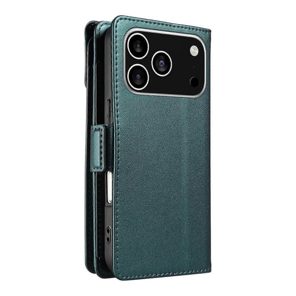 Multi Card Wallet Læder Telefon Cas-lingling} Green iPhone 17 Pro