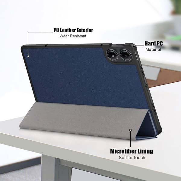 Smart Læder Tablet Case Kompatibel med Xiaomi Redmi Pad SE Pro Dark blue