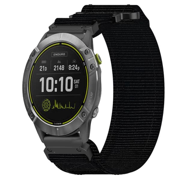 26mm Nylon Watch Strap Compatible with Garmin Enduro Black