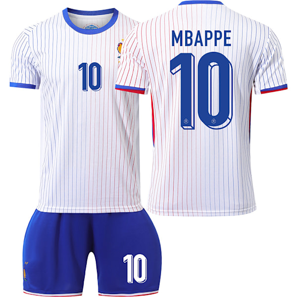 Påsketilbud! Høy kvalitet Frankrike 2024 fotballdrakt EM-utgave hjemme barn voksen sett nr. 10 MBAPPE uten sokker sockless XXL