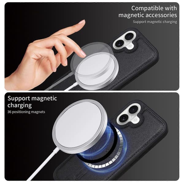 Kompatibel med iPhone 16 Mobilskal - lingling} Multicolor Black