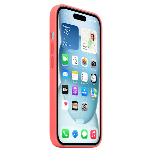Laadukas uuden tyylin iPhone 15 -kuori, yhteensopiva MagSafe-laitteiden kanssa, naarmuuntumaton silikonikuori, punainen iPhone 15 iPhone 15 Red