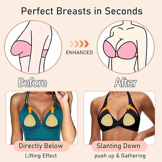 Self-Adhesive Silicone Breast Form, Waterproof, Reusable (C-cup) C