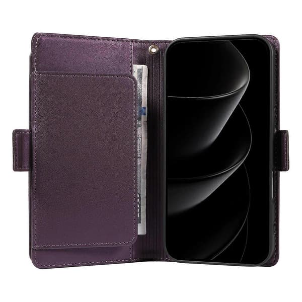 Multi Card Plånbok Läder Telefonfodral Kompatibelt med iPhone 17 Pro-lingling} Purple iPhone 17 Pro Max