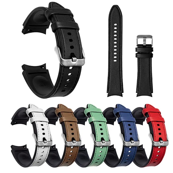 Laadukas uusi Eco-nahkaranneke Samsung Watch 7:lle Röd