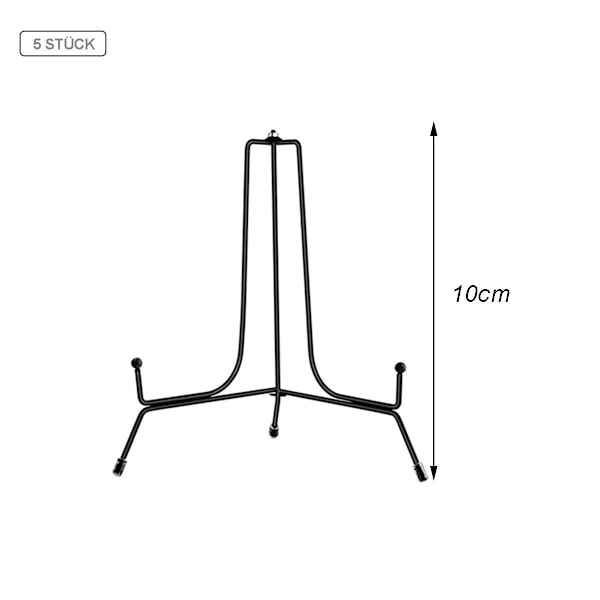 5-pack metallställ för tallrikar, järnställ, staffli, displayställ, 4 tum