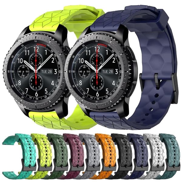 Fodboldmønstret urrem, kompatibel med Samsung Gear S3 Frontier