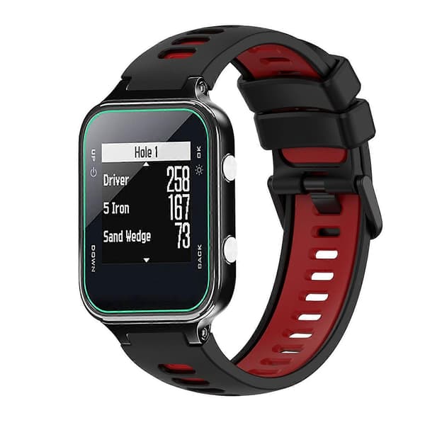 Silikoninen kellon ranneke Garmin Approach S20 -lingling -kellolle Black Red